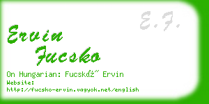 ervin fucsko business card